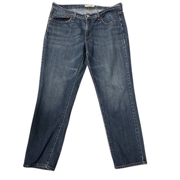 Levi's Womens Boyfriend Jeans 30 Dark Wash Straight Leg Classic Americana Cowgil - Picture 1 of 15